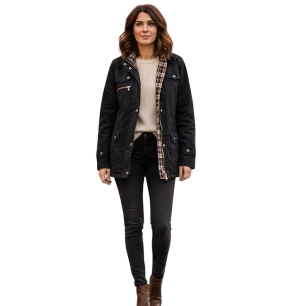 Black Jacket zipper with pockets size xxxl